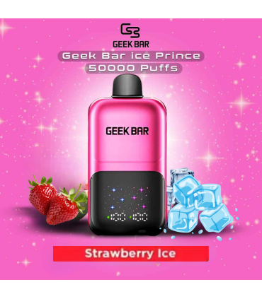 Geek Bar Ice Prince Strawberry Ice – Tatlı Çilek ve Serin Mentol Dengesi