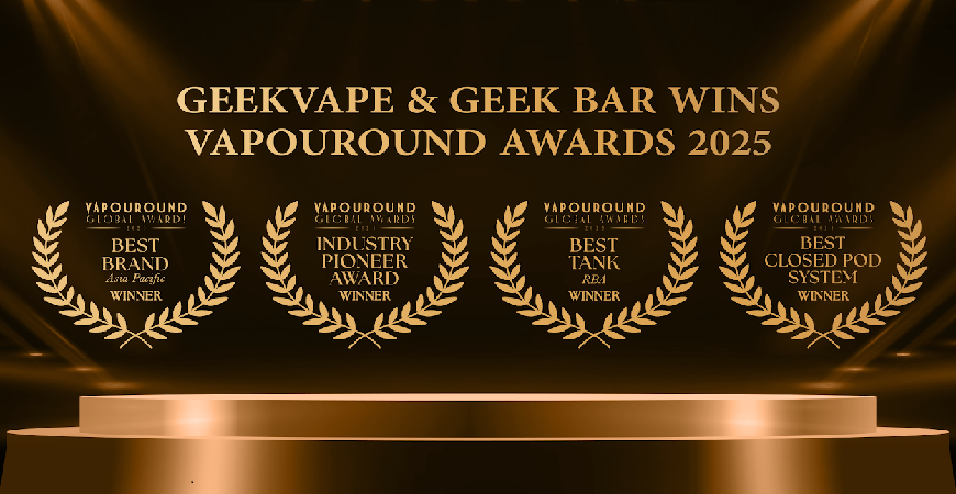 Geekvape ve Geek Bar’a Büyük Onur: Vapouround Awards 2025’te Dört Büyük Ödül Kazandılar!