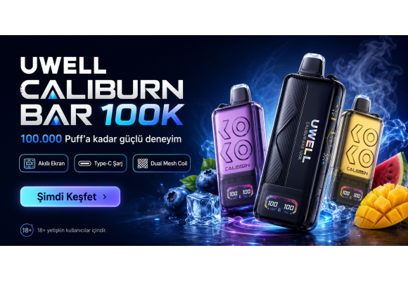 Uwell Caliburn Bar 100K Puff: Uzun Ömürlü, Güçlü ve Şık Kullan At Deneyimi!